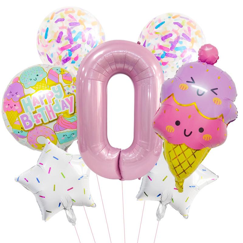 Серия "Конфеты" Мороженое Детская вечеринка по случаю дня рождения Фотокомпозиция Цифровой набор шаров из алюминиевой пленки