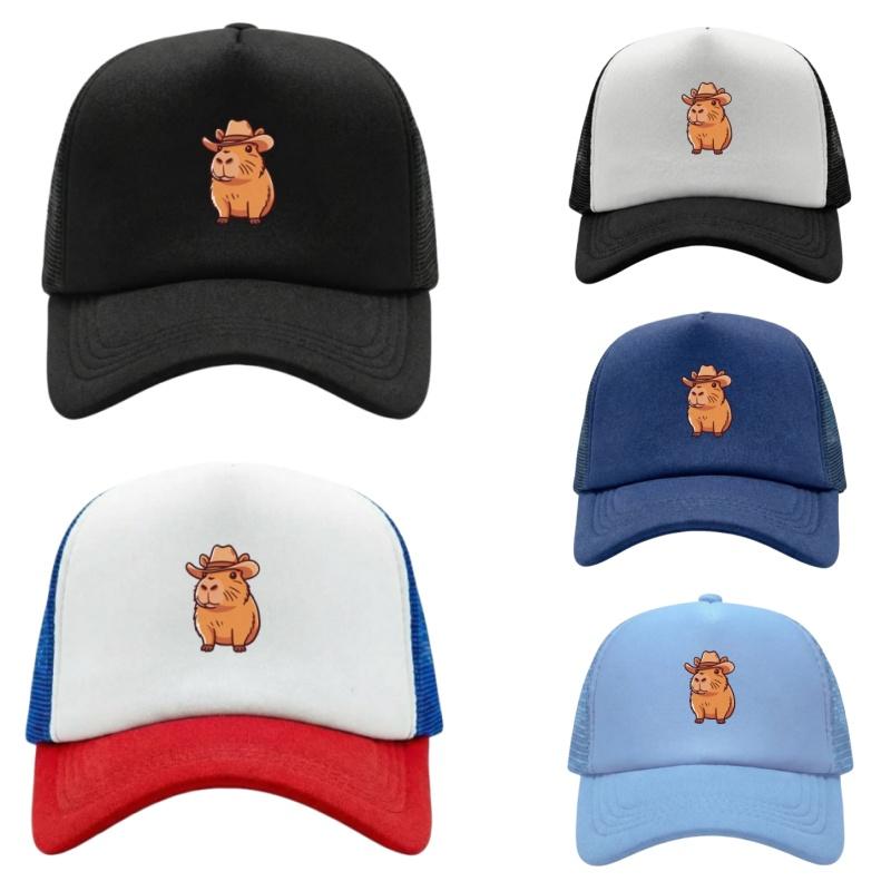 Регулируемая бейсболка с принтом капибары, классическая кепка-snapback, кепка для папы, дышащая кепка с сеткой, кепка для гольфа, рыбалки, для активного отдыха, от солнца