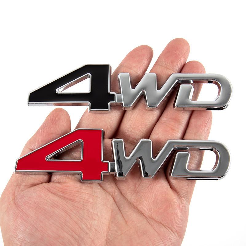 3D металлический хром черный цифры буквы логотип 4wd эмблема автомобиля крыло значок багажник наклейка 4WD наклейка аксессуары