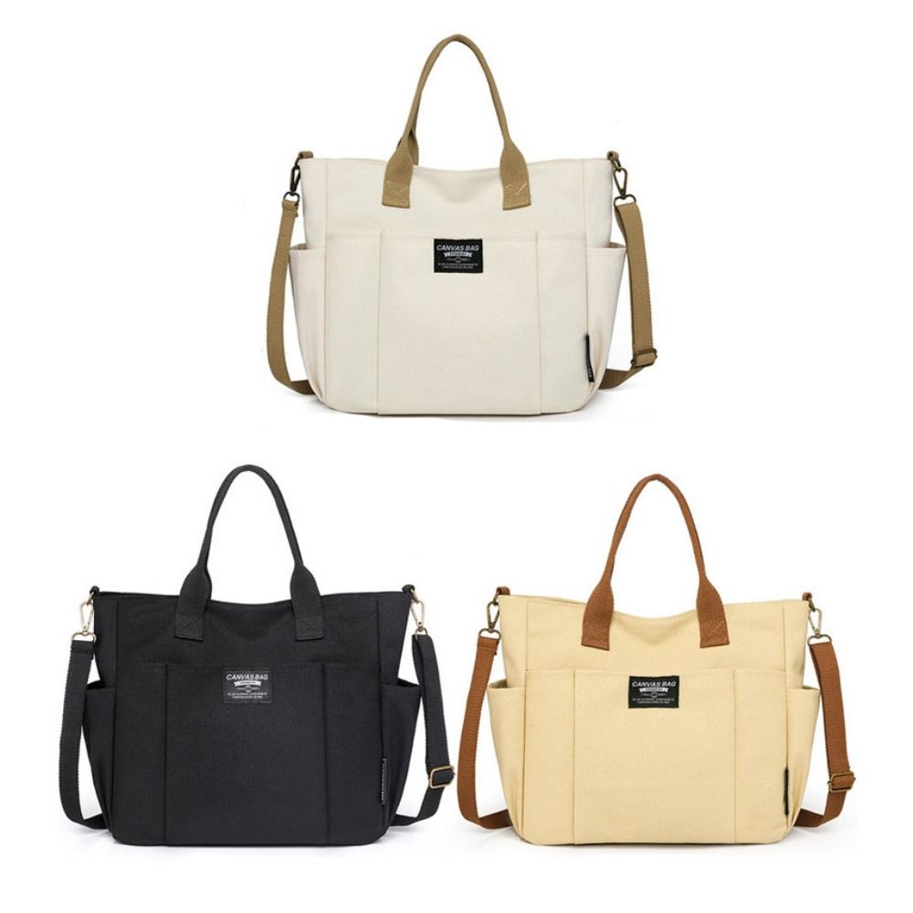 Large Capacity Canvas Tote Bag Portable Canvas Shoulder Bag Fashionable Shopping Bag Travel
