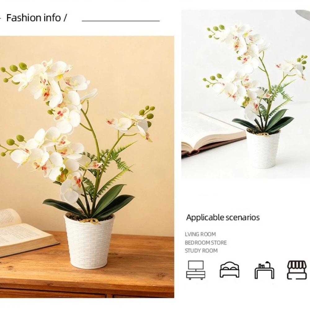 DIY Simulated Butterfly Orchid Multi-Bloom Plastic Fake Flower Artificial Faux Plants Home Decor
