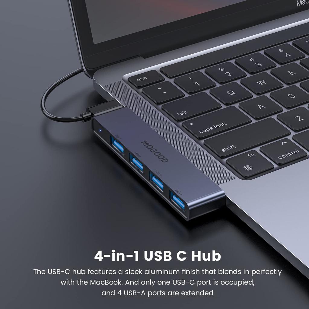 MOGOOD USB C USB C to USB Hub USB USB C Splitter with USB USB Type C Expansion Base for MacBook Surface Hub, 4-Port Adapter, 3.0 Ports, Pro/Air