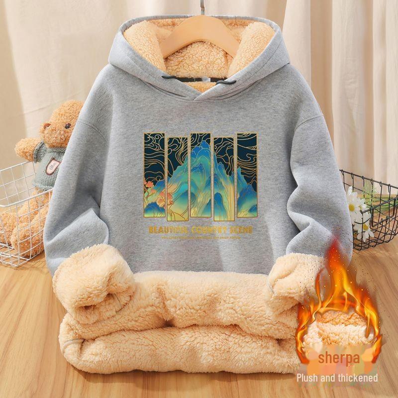 Мужская бархатная толстовка с капюшоном National Trend — утолщенная, теплая куртка из овчины для осени/зимы 2022 года, молодежная и стильная.