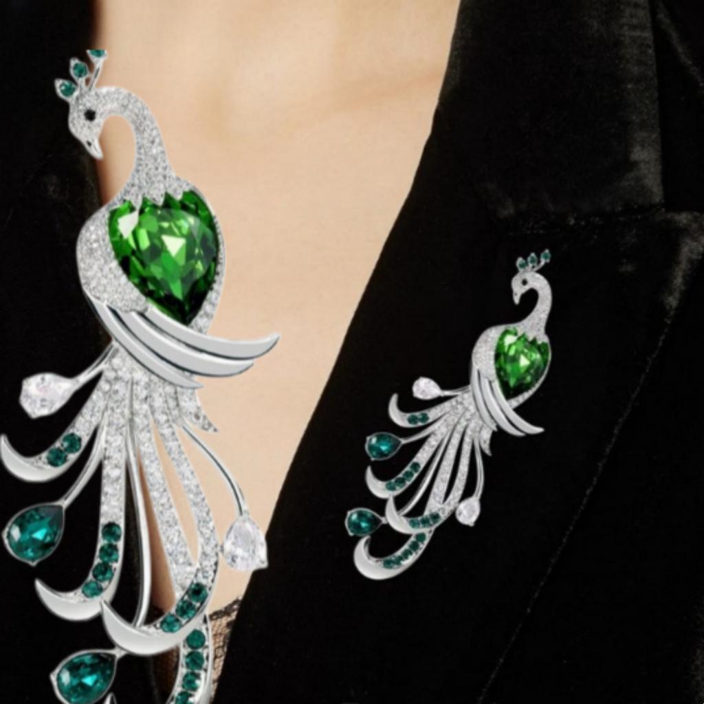 Fashion Clothing Brooch Versatile Peacock Phoenix Brooch Bird Jewelry Brooch Sparkling For Formal Event Party Dress