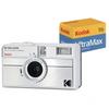 Kodak Комплект полукадровой пленочной камеры EKTAR H35N с рулонной пленкой Kodak Ultramax 24EXP (Полосатый серебряный)