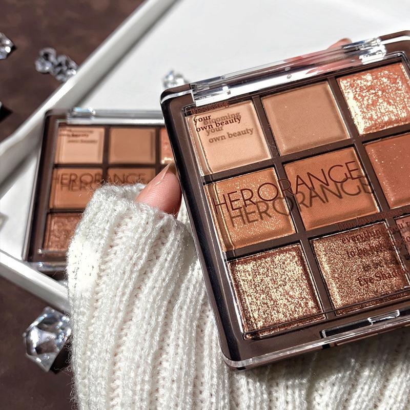 HER ORANGE Девятицветная палитра теней для век жемчужные матовые большие блестки тонкие блестящие тени для век Sleeper