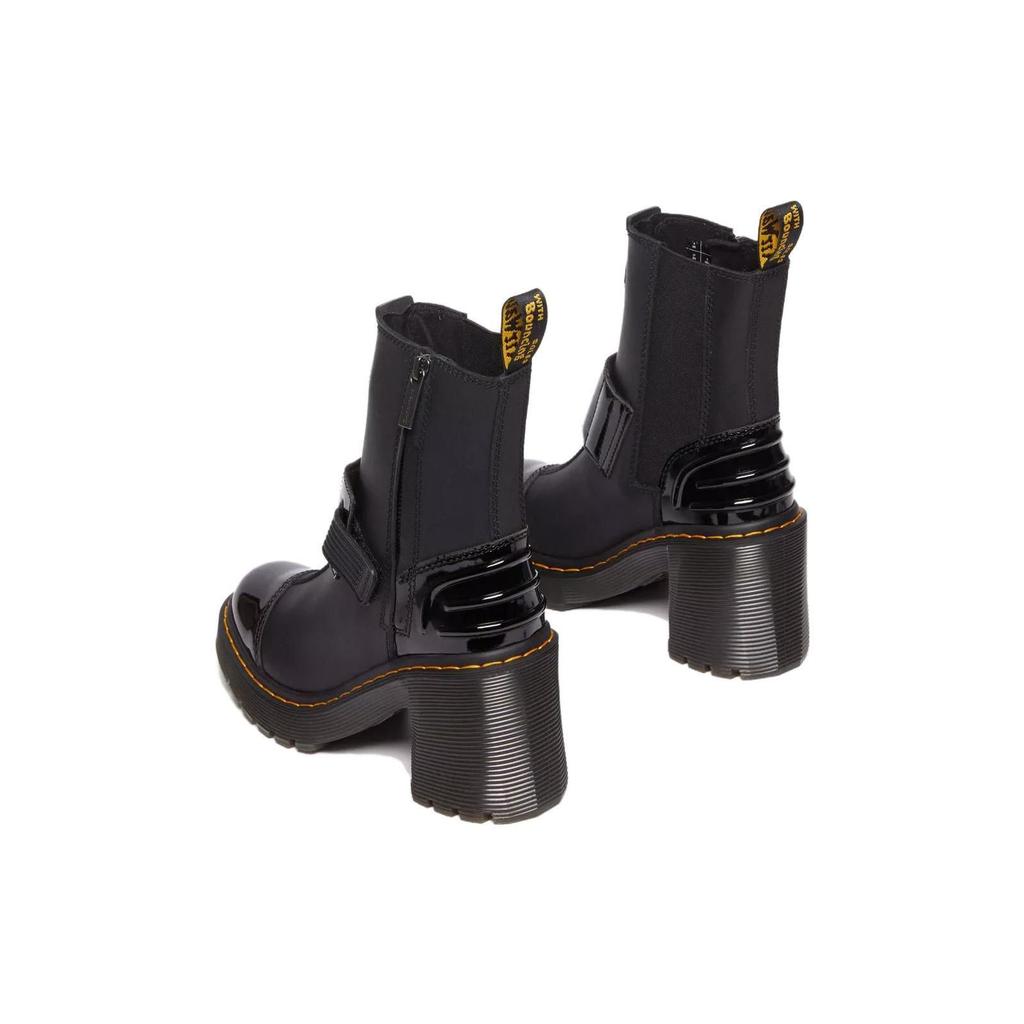 Dr. Martens Leather Casual Round Toe Short Boots Women Boots Black 31012001