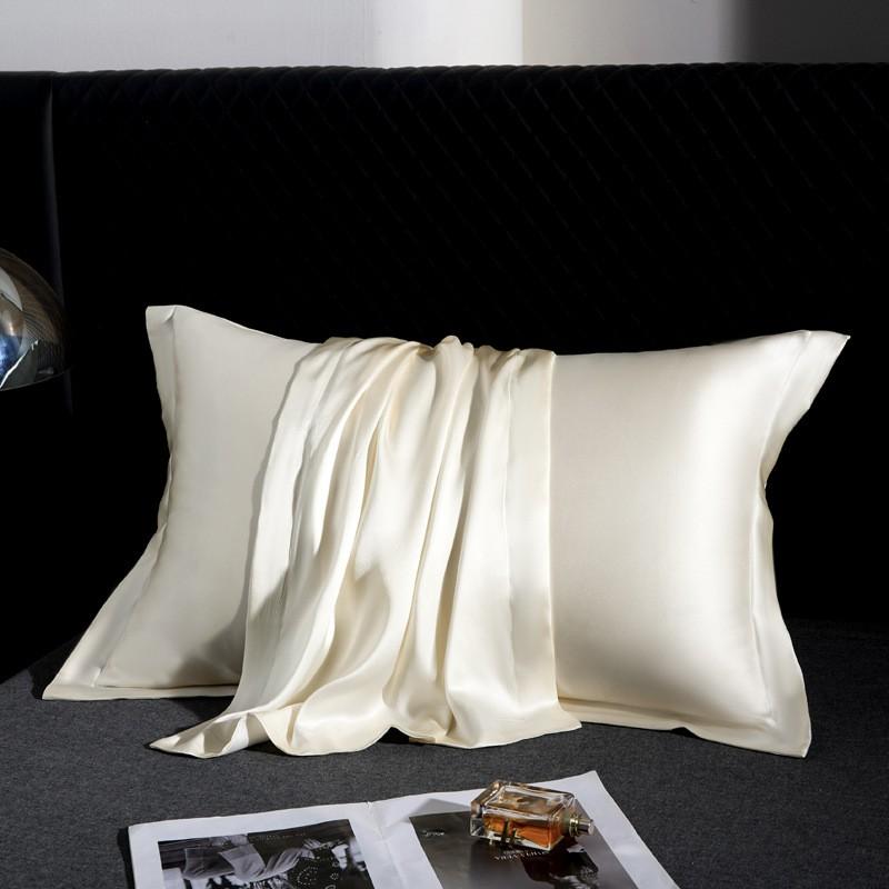 100% Mulberry Silk Pillowcase 48x74cm Single Pair Plain Weave Luxury Bedding Sensitive Skin