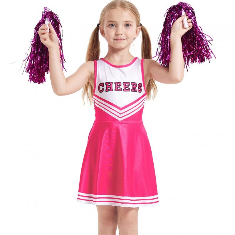 Girls Cheerleading Uniform Kids Sports Day Performance Dress School Cheer Outfit Children