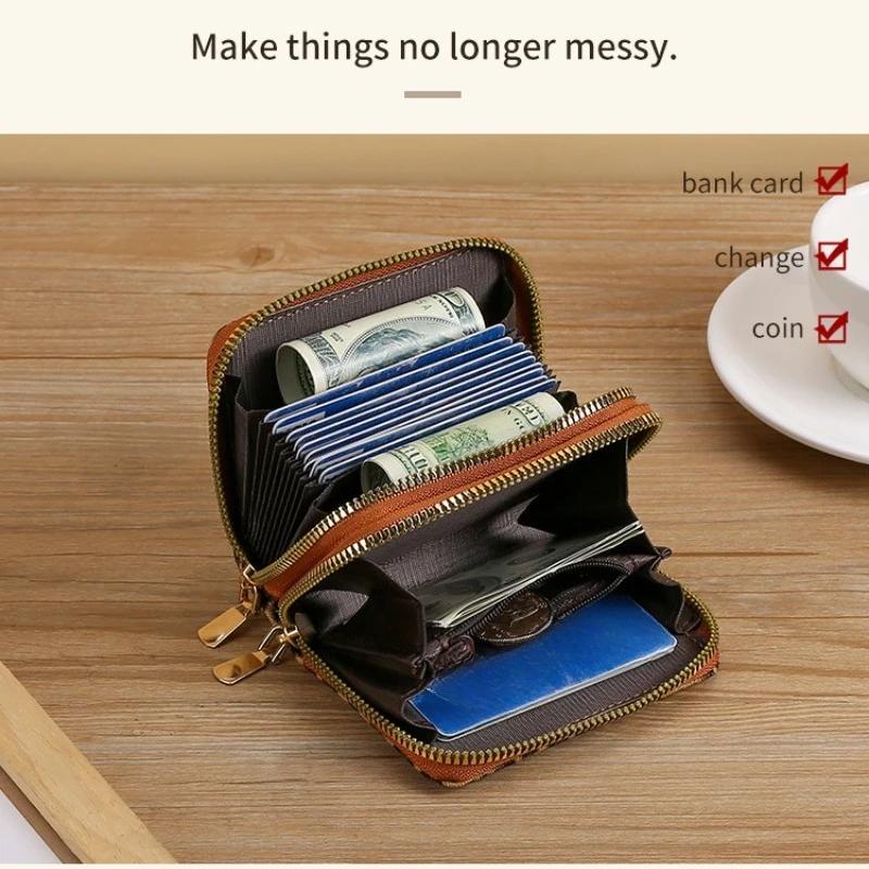 Короткий кошелек с леопардовым принтом, женский кошелек для монет, кошелек для монет, двойная молния, сумка для карт, держатель для ID, держатель для кредитных карт, милый кошелек