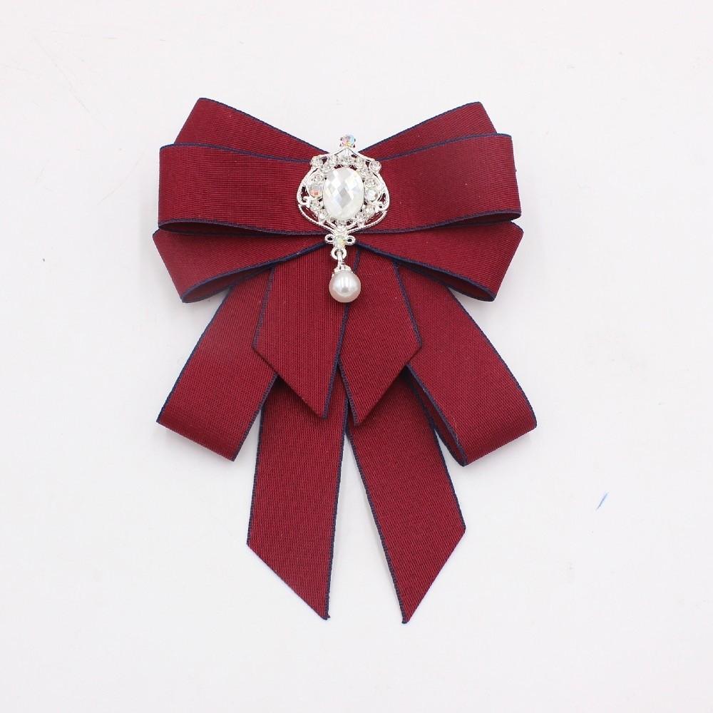 Crystal Bow Tie Rhinestone Ribbon Bow Brooch Fashion Neck Tie For Men and Women