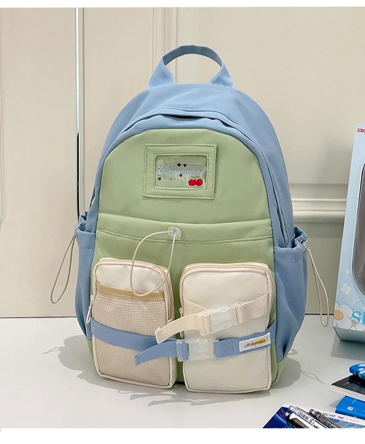 Школьный рюкзак Mori с дофаминовым цветовым сочетанием для учеников средней школы. Маленький свежий школьный рюкзак. Универсальная, высокоценная американская сумка через плечо.