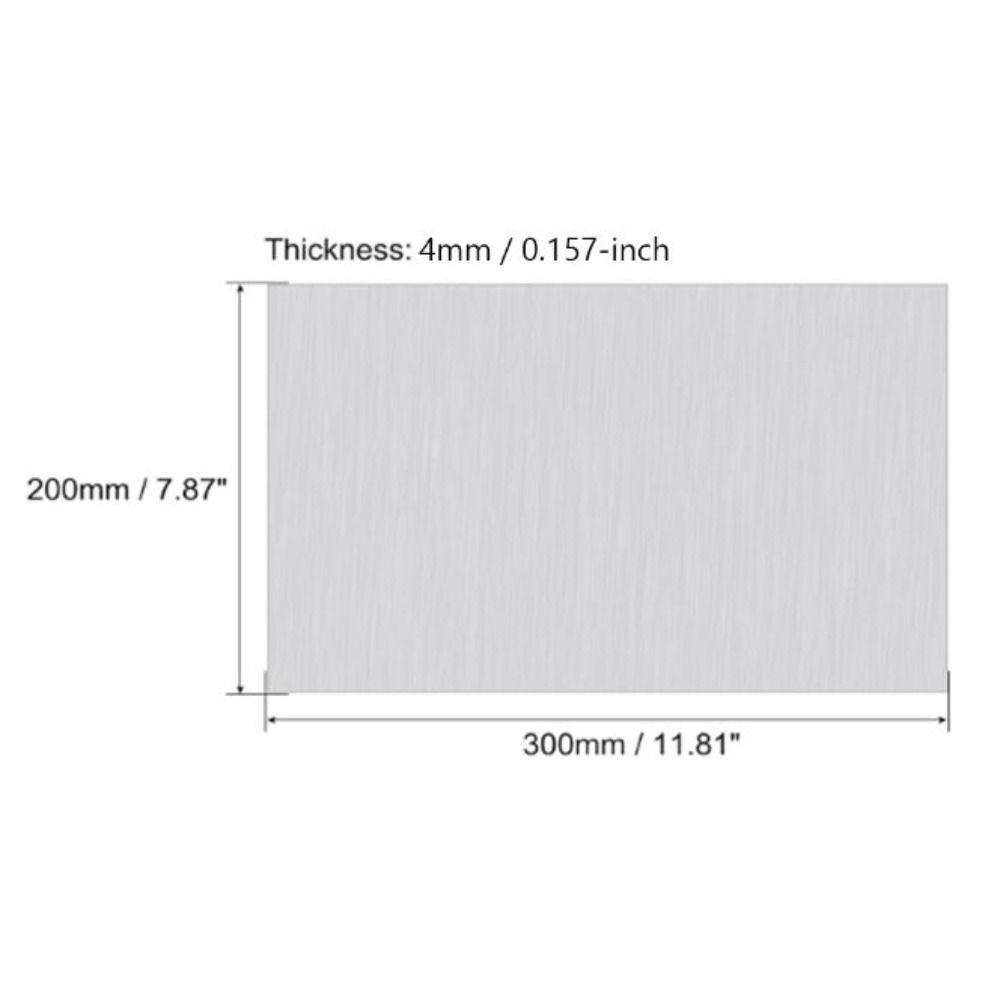 1Pc 300 X 200mm Rectangle Aluminum Plate Silver Tone Machinery Parts Industry Welding Crafting