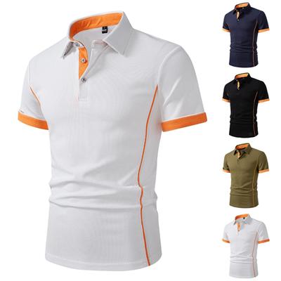 Мужская летняя рубашка с коротким рукавом Colorblock Botton, мужская повседневная модная рубашка