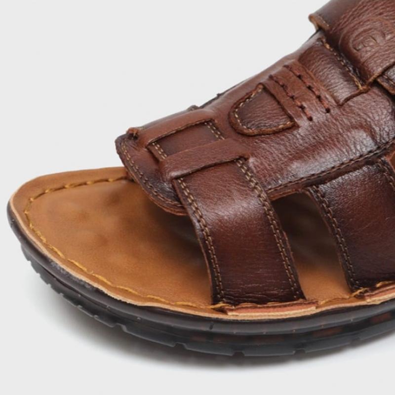 DeSire RoSe Men S Cowhide Summer Velcro SandalS 3cm