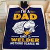 Fun Welding Pattern Flannel printed blanket suitable for all seasons suitable for living room office sofa and travel 180x250CM