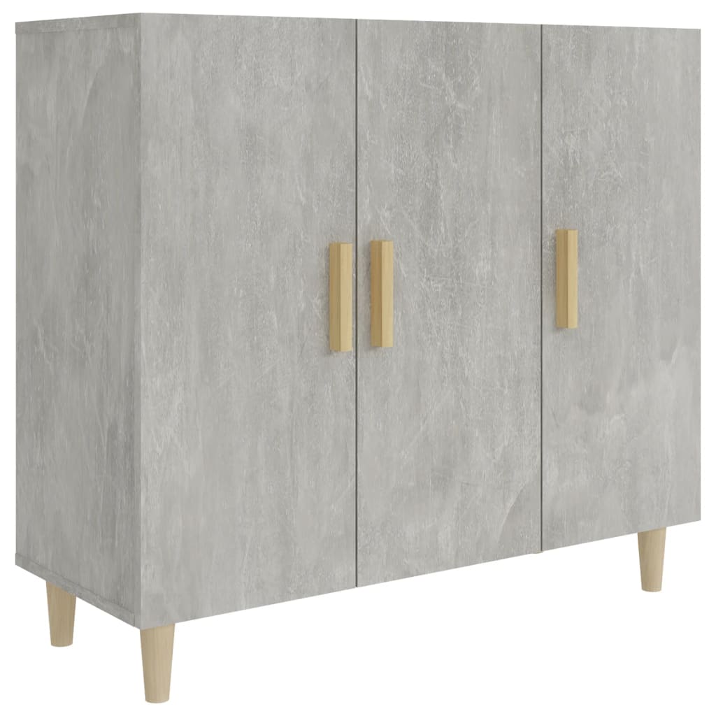 Vidaxl Szafka, Szarość Betonu, 90X34X80 Cm, Materiał Drewnopochodny