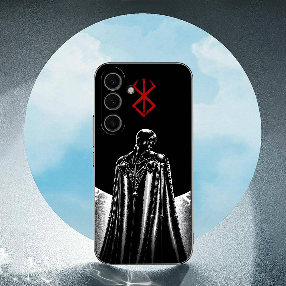 Berserk-k Для Samsung Galaxy S23 S24 S25 Ultra S22 Plus S21 Черный Мягкий Чехол Водонепроницаемый Мягкий Чехол