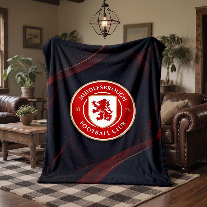 Middlesbrough Theme Fleece Blanket Cozy Soft Plush Blanket For Bedroom Couch Travel