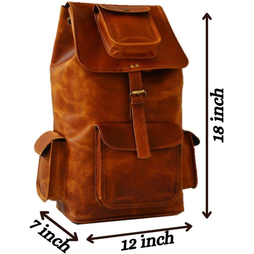 Genuine Leather Vintage Handmade Casual College Day-pack Cross Body Messenger Backpack