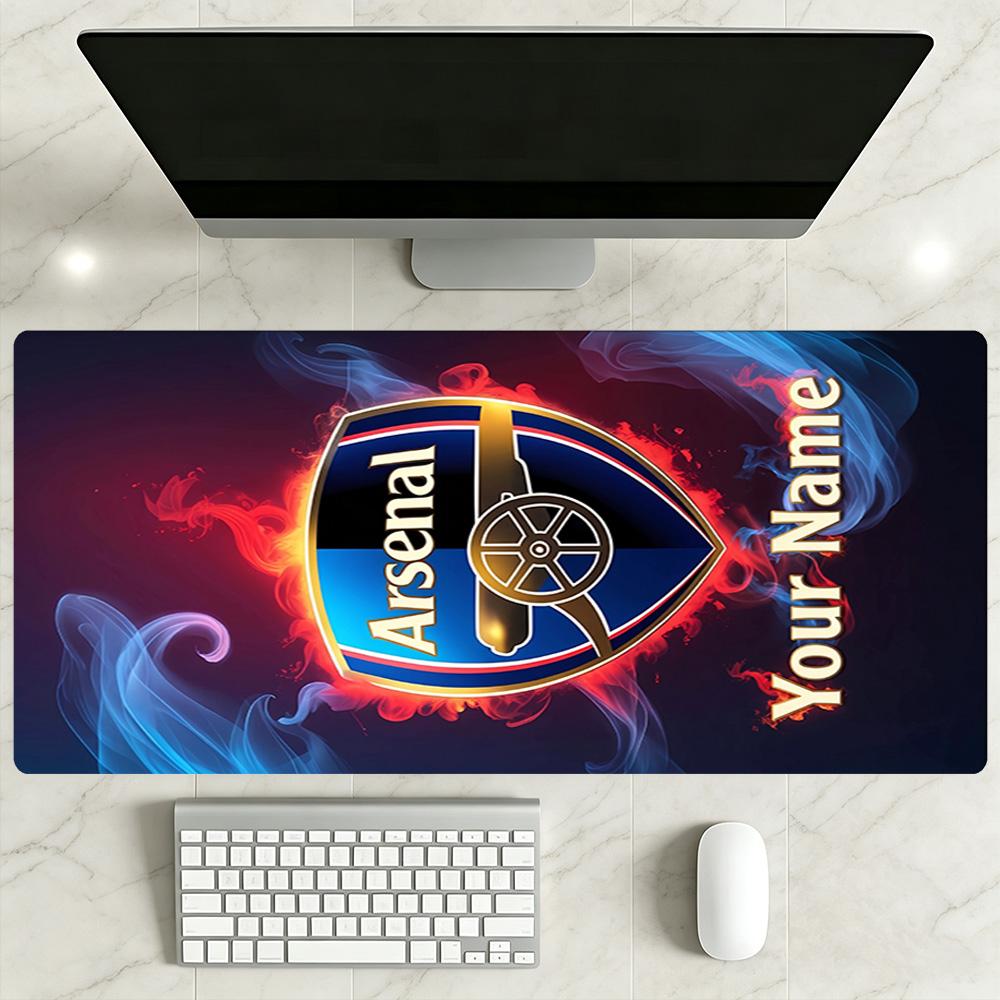 Arsenal F.c. Customize Your Name Mouse Pad Desk Mouse Pad Ultra-Long Desk Mat Non-Slip Rubber Base Perfect Gift for Gamers And Professionals