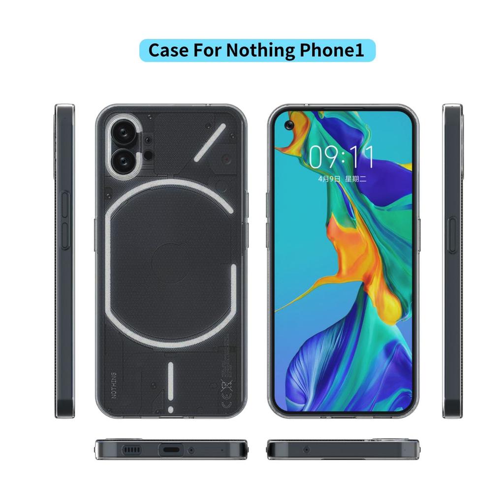 Прозрачный мягкий тонкий чехол TPU с защитой от падений для телефона Nothing Phone 1, сумка для мобильного телефона с защитой от отпечатков пальцев для Nothing Phone1