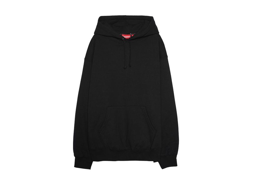 Supreme Худи с атласной аппликацией Черное
