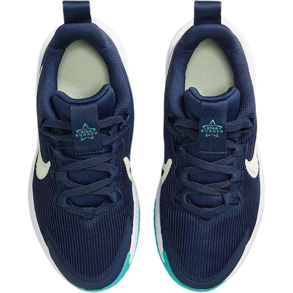 Nike Star Runner 4 PS Midnight Navy Volt Tint Kids Sneakers Blue Dusty-Cactus White DX7614-409