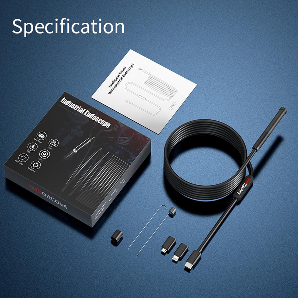 USB-эндоскоп для телефона Android iOS, 8 мм, Wi-Fi, бороскоп, водонепроницаемая змеиная камера с 6 светодиодами