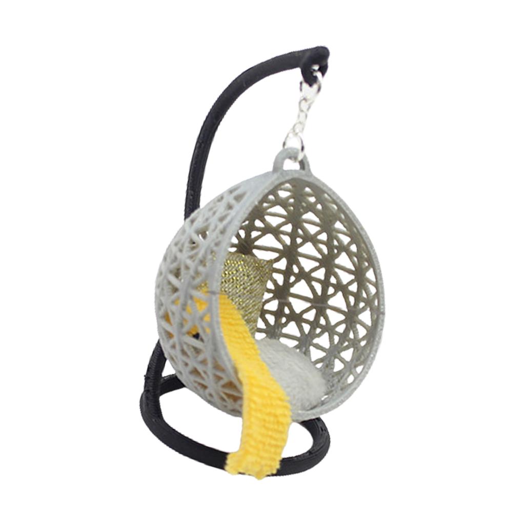 Basket Chair for Dollhouses Swing Hanging Miniature Furniture Pretend Play for Kids Doll House Furniture Model