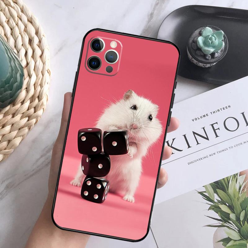 Милый Прелестный Хомяк Мягкий Чехол Для iPhone 16 Pro Max 13 12 Mini XS Max X XR 11 15 Pro Max 14 Plus Задняя Крышка