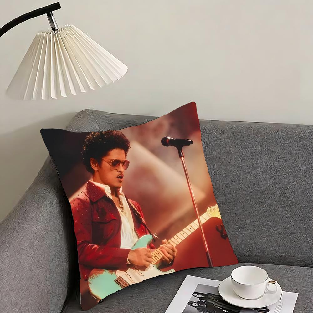 BBruno MarsS Singer Cushion Cover Pillowcase Ultra Soft Skin Friendly Fabric Cloud Like Comfort Concealed Zipper