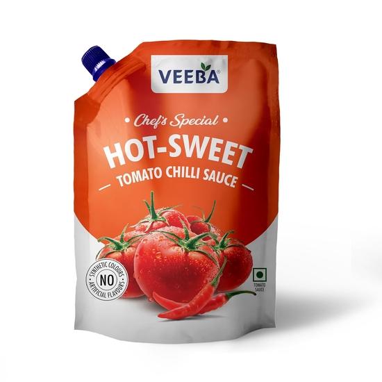 Veeba Hotsweet Tomato Чили Sauce Специальное предложение от шеф-повара (450G) I Идеальное сочетание томатов и перца чили I Без синтетических красителей и искусственных ароматизаторов
