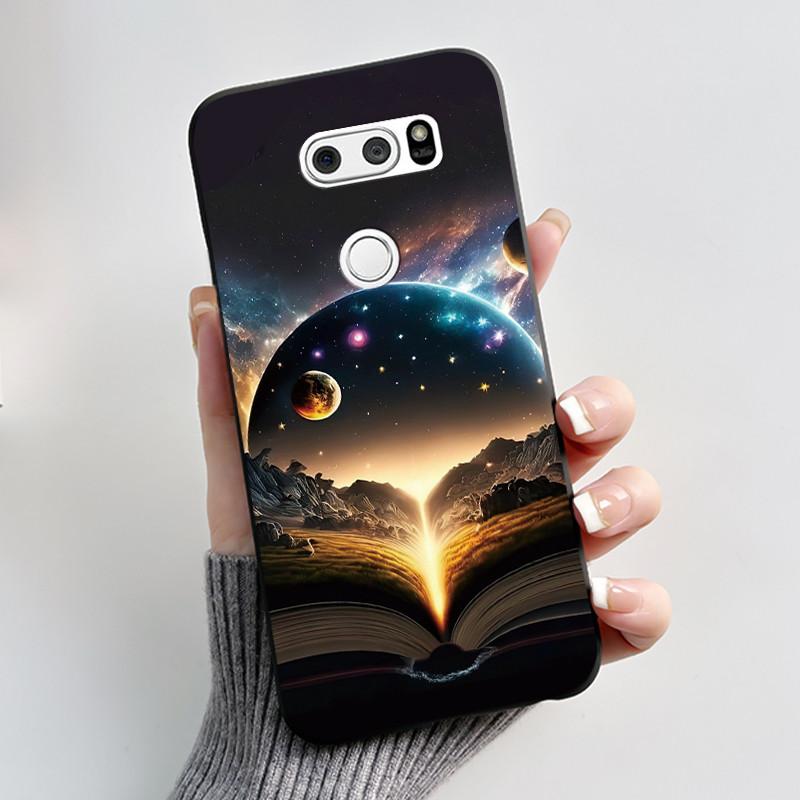 Чехол для LG V30 V30+ V30S V30S+ V35 V35+ ThinQ Тонкий Мягкий Черный Силиконовый Чехол Эстетичный Роскошный Милый Крутой Задняя Крышка для Мальчиков Девочек