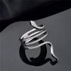 925 Sterling Sliver Rings For Women Snake Animal Stackable Clear Zircon Circle Special Trendy Rings Party Punk Jewelry