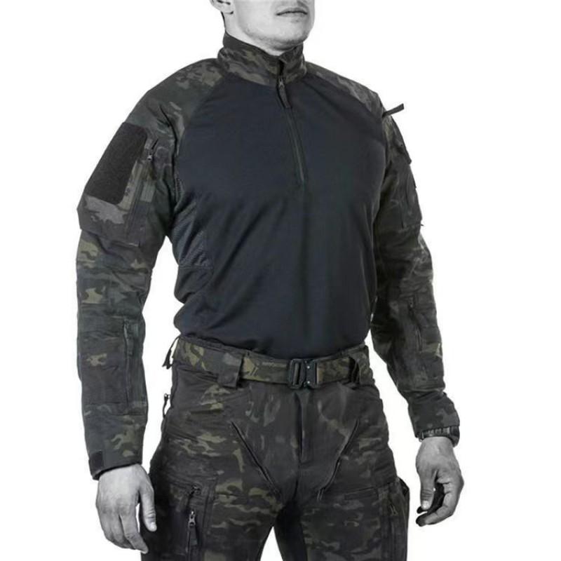 Mens Camouflage Tactical Training Pants Top Set Lightweight Outdoor Hiking Combat Uniform