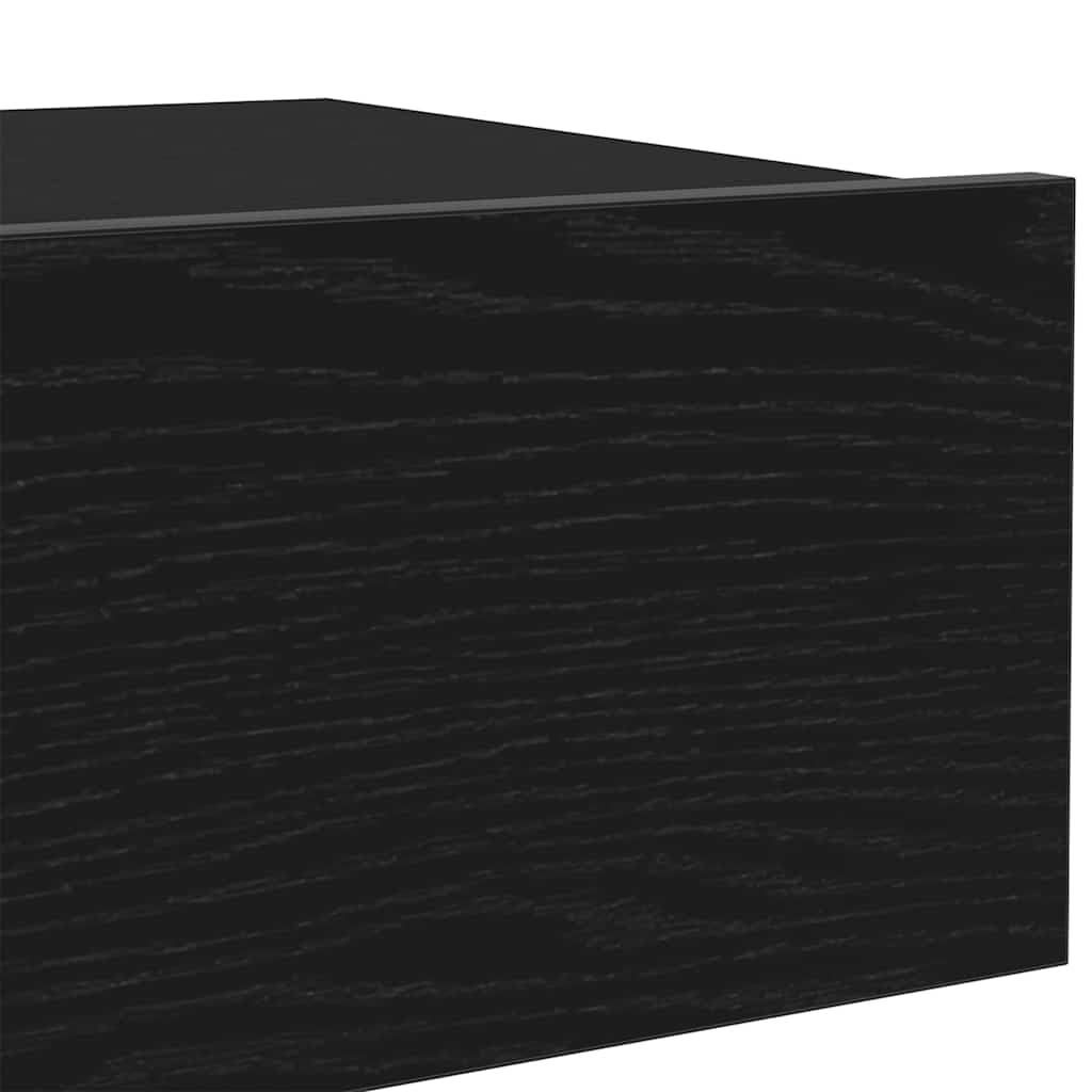 TV Cabinets with LED Lights 2 pcs Black Oak 60 x 35 x 15.5 cm
