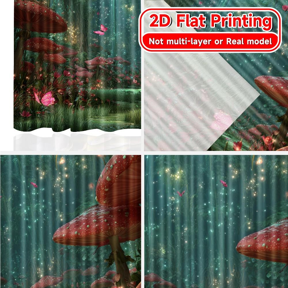 2D Flat Printing,2pcs Enchanted Glade Modern Curtains Roller Blinds Fabric Curtains Versatile All Decorative for Living Room,