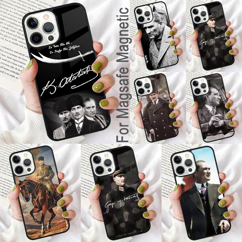 Мягкий чехол для телефона Мустафы Кемаля Ататюрка для iPhone 17 Air 16e Pro max 15 Pro 13 14 Plus 11 12 Магнитный чехол MagSafe