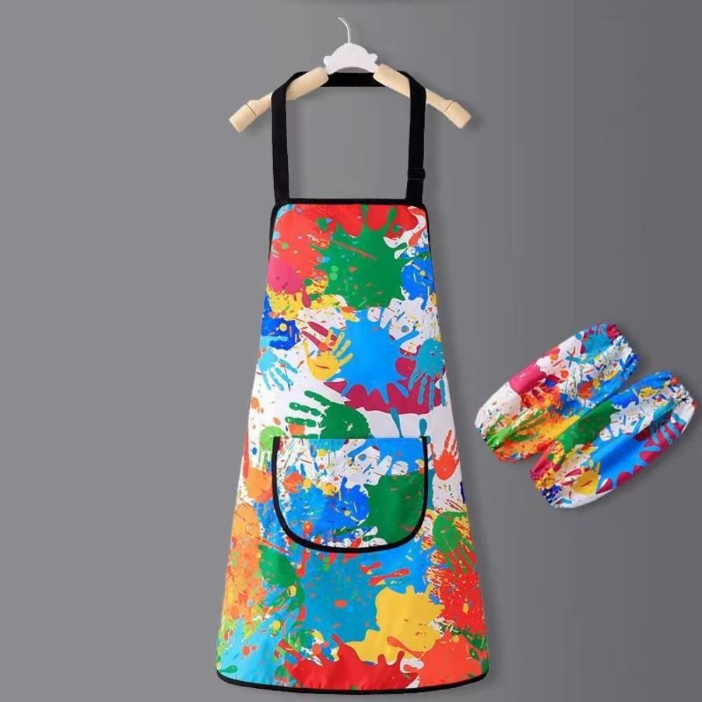Polyester Children Painting Apron Easy Clean Kitchen Apron Gifts Art Bibs