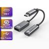 Кабель USB Type C для синхронизации данных клавиатуры, мыши, телефона, планшета, 60 Вт PD быстрая зарядка, конвертер, OTG-адаптер