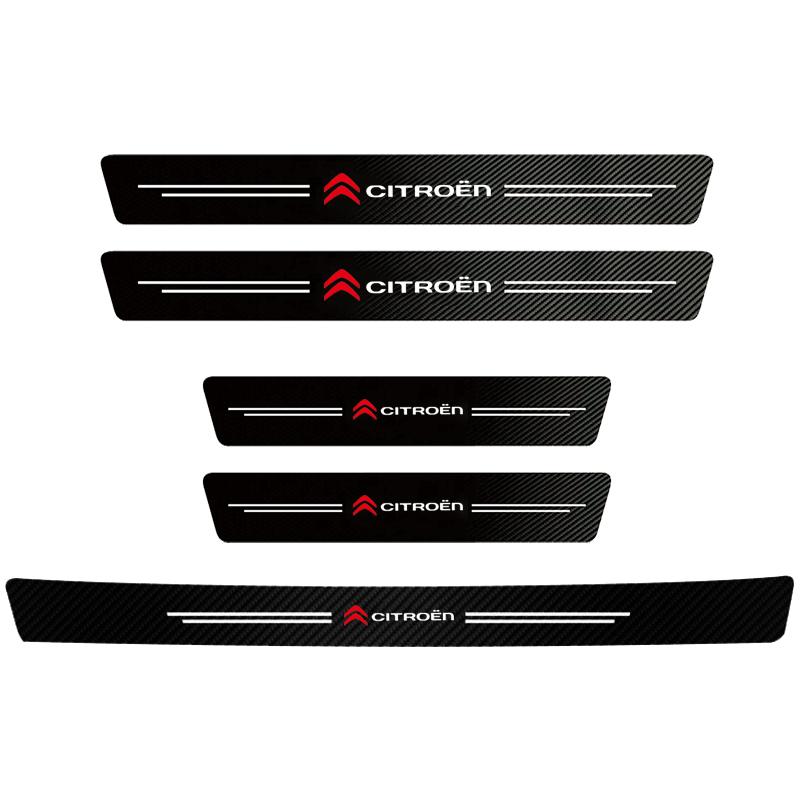 Carbon Fiber Car Threshold Strip Door Sill Film Anti Scratch Guards For Citroen C4 C3 C2 C1 DS3 Picasso Berlingo Xsara C5 Grand