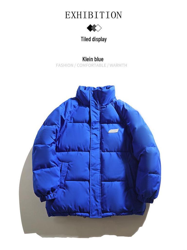 Unisex 2024 Winter Loose Cotton-Padded Jacket - Stand-Up Collar, Plus Size, Trendy Short Coat