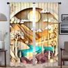 Anti-mosquito Curtains for Camera Landscape Art Modern Living Room Curtains 2 Pieces Partition Tulle for Bedroom Shades Curtain