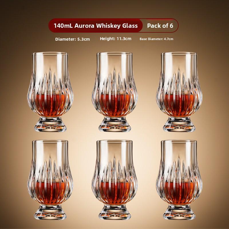 Crystal Glass Whiskey Tasting Cup Set Professional Malt Whiskey Snifter Cup with Coaster Japanese Style Retro Whiskey Glass Set