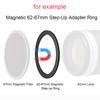 Kase Magnetic Filter Step-Up Adapter Ring for 67mm Wolverine Magnetic Filters 43/46/49/52/55/58/62mm to 67mm, 62-67mm 58-67mm