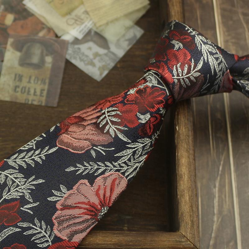 Tie Men'S Retro Coffee Wedding Stage British 8Cm Dress Professional Business Hand Blue Stripe Portuguese Music