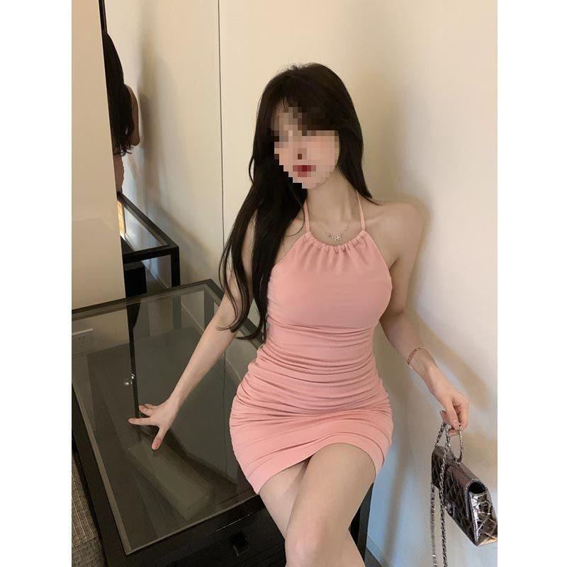 Summer French Style Sleeveless Tighter Dress With Knitted Fabric For Women