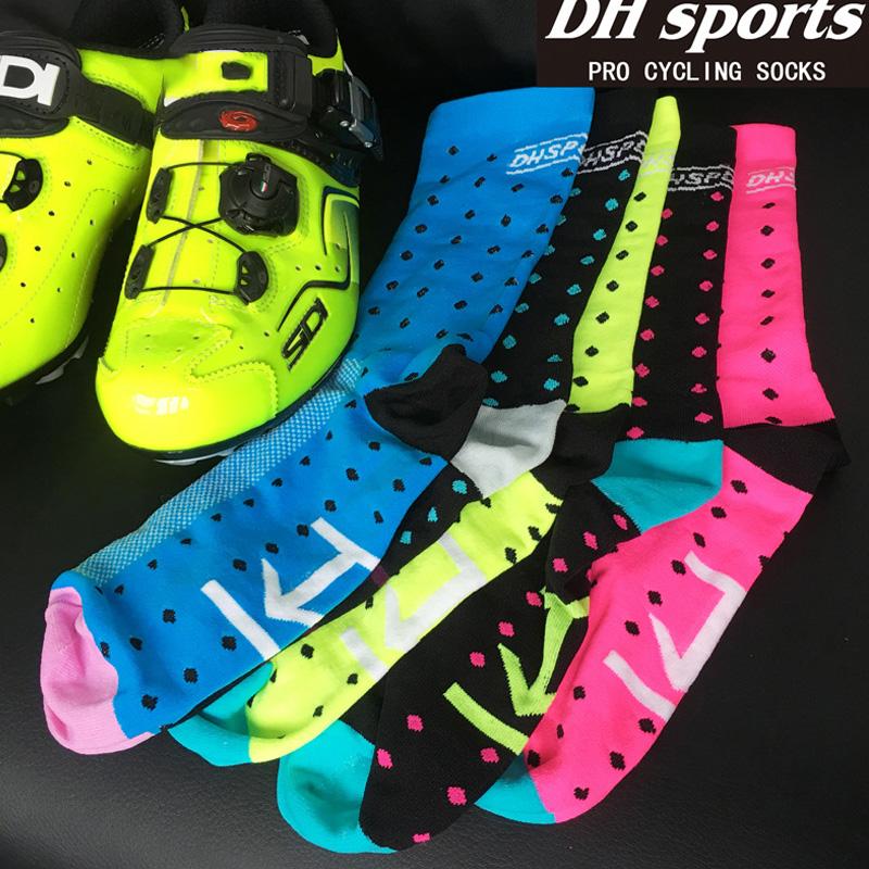 Dh Sports женские спортивные носки для горного велосипеда Guy Funky Road Bike нейлоновые полосатые носки для бега на велосипеде Crazy Dot Mountain Bicycle