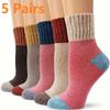 5 Pairs of Luxuriously Soft Thermal Socks Insulated for All-Weather Warmth Durable Stylish for Casual Outdoor and Sports Fall Winter Socks